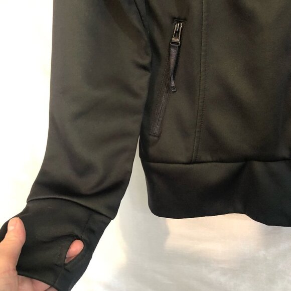 Bench Ladies Lg Polyester Jacket Black with Lime Green  Fleece Lined and Logo - Picture 10 of 16